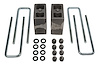 Axle Lift Blocks Kit 5.5 in. H x 3 in. W x 5.5 in. L Tapered w/Contact Ovrld Incl. U-Bolts Repl Fact Blks On Veh Equipd w/Them - image 1