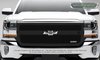 Chevrolet Silverado 1500 Stealth Metal Main Grille Blacked Out 1-Bar Replacement W/ Small Mesh Powde - image 2