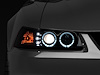 49113 Dual LED Halo Projector Headlights for 1999-2004 Ford Mustang, Black Housing [Smoked Lens] - image 1