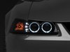 49113 Dual LED Halo Projector Headlights for 1999-2004 Ford Mustang, Black Housing [Smoked Lens] - image 2