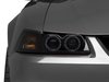 49113 Dual LED Halo Projector Headlights for 1999-2004 Ford Mustang, Black Housing [Smoked Lens] - image 3