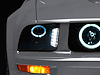49128 LED Halo Projector Headlights for 2005-2009 Ford Mustang w/ Factory Halogens (Excl. GT500), Black Housing [Smoked Lens]