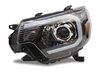 TT21850 Axial Projector Headlights w/ SEQL LED Bar for 2012-2015 Toyota Tacoma, Black Housing [Clear Lens] - image 2