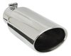 Stainless Polished Oval Angle Cut Exhaust Tip Inlet: 2.375" - image 2