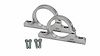 383550C Fuel Filter Mounting Brackets, Clear Anodize, Aluminum, 2.0 in. Diameter, Incl. 4 Bolts 6mm x 1.0 x 30mm - image 1