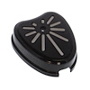 698111B Turn Signal Switch, w/Billet Cover [Sunrise], Bright Black, Machined Detailed Lines - image 1