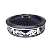 750019 Air Filter Assembly, Blingz Beauty Bandz, Checkered Flag Grill Insert, 14 in. x 3 in. Black Filter, Black Chrome Lip - image 1