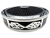 750032 Air Filter Assembly, Blingz Beauty Bandz, Checkered Flag Grill Insert, 14 in. x 3 in. Black Filter, Bright Chrome Lip - image 1