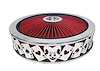 750042 Air Filter Assembly, Blingz Beauty Bandz, Jokers Grill Insert, 14 in. x 3 in. Red Filter Element, Bright Chrome Lip - image 1