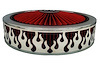 750044 Air Filter Assembly, Blingz Beauty Bandz, Flames Grill Insert, 14 in. x 3 in. Red Filter Element, Bright Chrome Lip - image 1