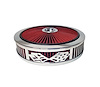750045 Air Filter Assembly, Blingz Beauty Bandz, Checkered Flag Grill Insert, 14 in. x 3 in. Red Filter, Bright Chrome Lip - image 1