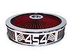 750050 Air Filter Assembly, Blingz Beauty Bandz, 454 Grill Insert, 14 in. x 3 in. Red Filter Element, Bright Chrome Lip - image 1