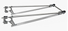 GMWB19 Wheelie Bar Kit, Bolt On, Dual Style, Unsprung, 44 in. Long, 14 in. Center to Center