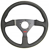 Corsa GT Steering Wheel Black Perforated and Black Solid Leather Grip 3-Spoke - Black