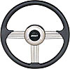 Banjo Style Steering Wheel Black Leather Grip - image 1