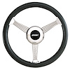 Banjo Style Steering Wheel Black Leather Grip - image 1
