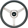 Banjo Style Steering Wheel Medium Gray Leather Grip - image 1