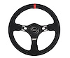 1081 Suede-Series Steering Wheel, 13 in. Diameter, Black w/Red Stripe - image 1