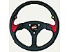 Evolution GT Red Perforated Leather and Solid Black Vinyl Grip w/ Black Anodized 3 Spoke Design - image 1