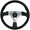 GT Rally Steering Wheel Black Leather Grained Finish Grip - image 1
