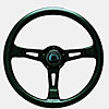 Collector"s Edition Steering Wheel 3-Spoke - Black Anodized Aluminum Black Leather Grips - image 1
