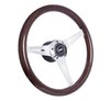 1174 Collectors Black Line Steering Wheel, Mahogany Grip Polished Spoke - image 2