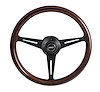 1176 Collectors Black Line Steering Wheel, Mahogany Grip, Black Spoke - image 1