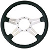 LeMans Steering Wheel Black Hand Stitched Leather Grained Vinyl Grip - image 1