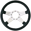LeMans Steering Wheel Black Hand Stitched Leather Grained Vinyl Grip - image 1