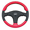 Red Leather Grained Grip w/ Black Diamond Grip Accents and Center Pad 13 1/2" Dia. - image 1