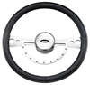 Deuce Heritage Collection Steering Wheel Black Leather Wheel Trim 14-3/4" Diameter - image 1