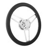 Billet Series Leather Steering Wheel and Installation Kit [1968-1994 GM, Chevrolet Logo, Black] - image 2