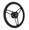 Billet Series Leather Wheel and Installation Kit [1968-1994 GM, Chevrolet Logo, Black] - image 2