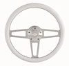 1911W Billet T Series White Wrapped Polished Spoke Steering Wheel w/Chevrolet Logo & Install Kit - image 1