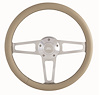 1912-1T Billet T Series Tan Wrapped Polished Spoke Steering Wheel w/Ford Logo & Install Kit - image 1