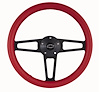 1916R Billet T Series Red Wrapped Black Spoke Steering Wheel w/Chevrolet Logo & Install Kit - image 1