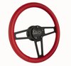 1916R Billet T Series Red Wrapped Black Spoke Steering Wheel w/Chevrolet Logo & Install Kit - image 2