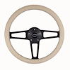 1916T Billet T Series Tan Wrapped Black Spoke Steering Wheel w/Chevrolet Logo & Install Kit - image 1