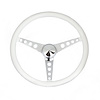 270 Classic 15 in. White Vinyl Steering Wheel with Chrome 3-Spoke - image 1