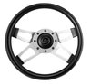 Challenger Steering Wheel [13.500 in. Diameter, Satin Silver Spokes, Black] - image 2