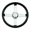 Classic 4-Spoke Steering Wheel Gloss Black Vinyl Grip - image 1