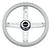 Classic 4-Spoke Steering Wheel Gloss White Vinyl Grip - image 1