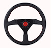 625 Performance Steering Wheel 13.75 in. Wrapped w/Red Stitching & Center Cap - image 1