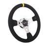 Performance GT Steering Wheel 13" Diameter Black Vinyl w/Yellow Top Marker Silver Spokes 2 Switch Holes (Switches Not Included) - image 2