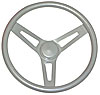 Steel Performance Steering Wheel Silver Powder Coat Finish - image 1