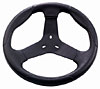 Kart Model Steering Wheel Black Molded Polyurethane Grip 3-Spoke - Black 11-3/4" Diameter 1-1/8" Dish - image 1