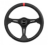 Performance & Race Series Steering Wheel Black Anodized with Red Top Marker/Racing Strip