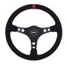 Racing Steering Wheel [Black Suede w/Red Stitching and Top Marker, Black] - image 4