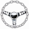 Classic Chain Wheel Chrome Finish 3-Spoke 10" Diameter 5-1/2" Dish