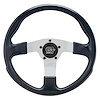 GT Rally Steering Wheel Black Leather Grained Finish Grip - image 1
